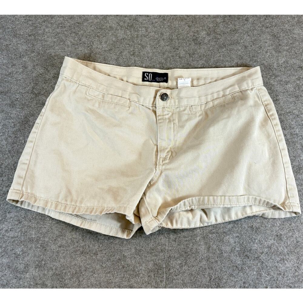 VINTAGE SO GSJC Shorts Womens Size 9 Beige Twill Low Rise Y2K Summer Streetwear